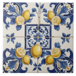 De Cerâmica Limões cerâmicos italianos Azulejo branco azul