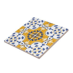De Cerâmica Lindo Azulejo Português azul e amarelo