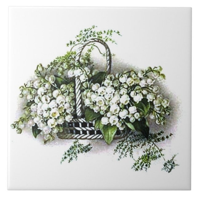 De Cerâmica Lírio do vintage do azulejo do vale (Frente)