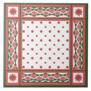 De Cerâmica Lírios cor-de-rosa com Azulejo cerâmico branco