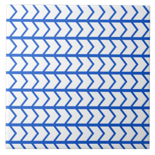 De Cerâmica Little Art Deco Chevrons em Azulejo Azul