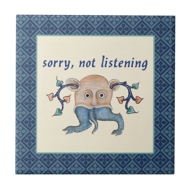 De Cerâmica Luttrell Psalter Critter Azulejo Cerâmico (Frente)