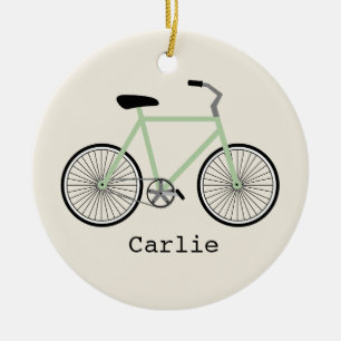De Cerâmica Luz - bicicleta verde ornamento personalizado