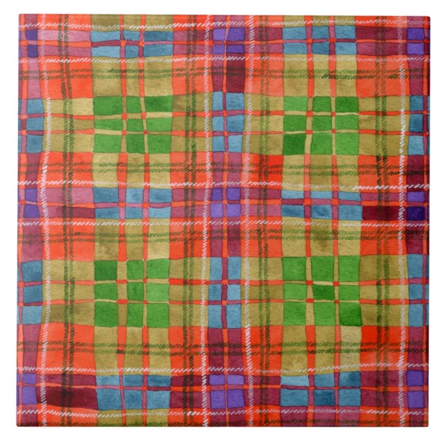 De Cerâmica MAC RAE TARTAN 6" Azulejo cerâmico quadrado (Frente)