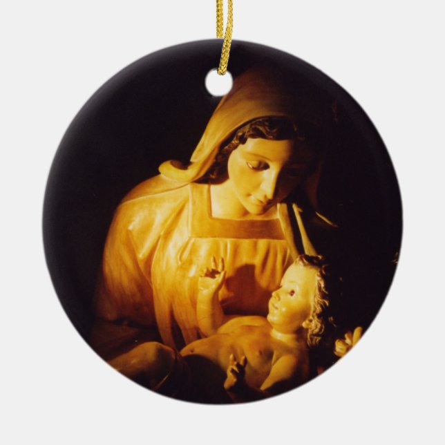 De Cerâmica Madonna e ornamento da criança, espanha (Frente)