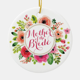 De Cerâmica Mãe da aguarela da noiva que Wedding o ornamento