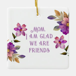 De Cerâmica Mãe Violet Ornamento "Feliz por sermos Amigos"