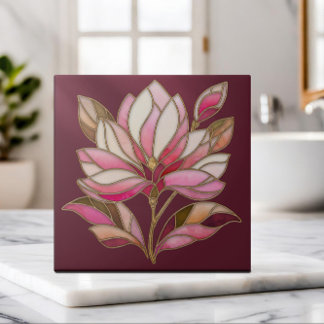 De Cerâmica Magnolia Flower Mosaico Azulejo cerâmico
