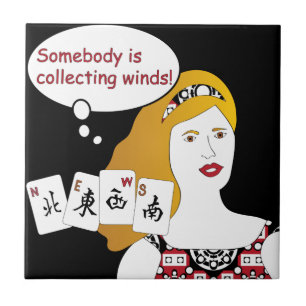 De Cerâmica Mah Jongg Sayings Winds Azulejo