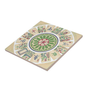 De Cerâmica Mah Jongg Um Azulejo Ponto