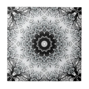 De Cerâmica Mandala caleidoscópio sem costura cinza azulejo pr