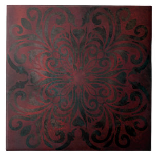 De Cerâmica mandala preto romântico elegante azulejo cerâmico