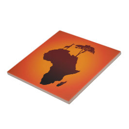 De Cerâmica Mapa africano do safari - azulejo