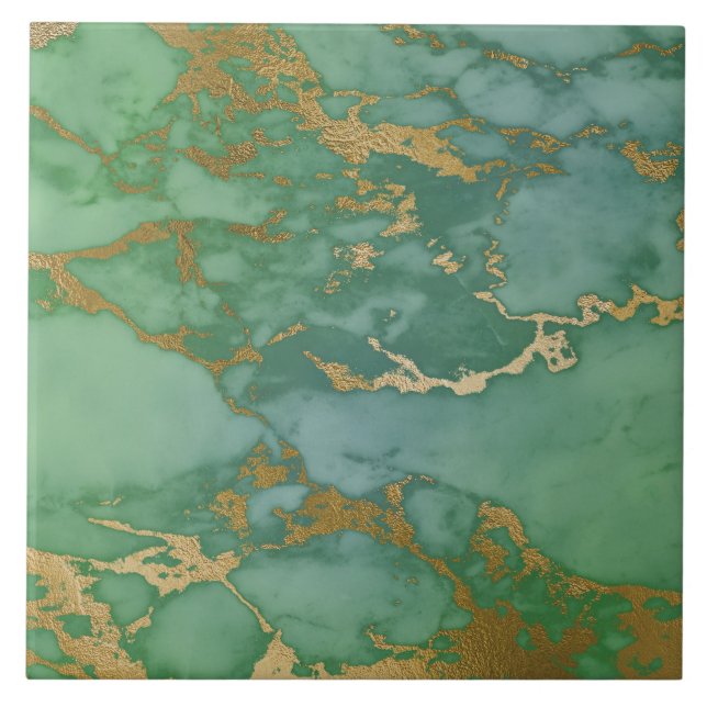De Cerâmica Marble Inspirou o Azulejo Dourado Verde (Frente)