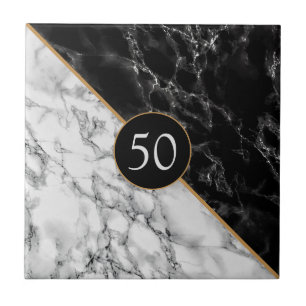 De Cerâmica Mármaco preto branco, seu Azulejo personalizado