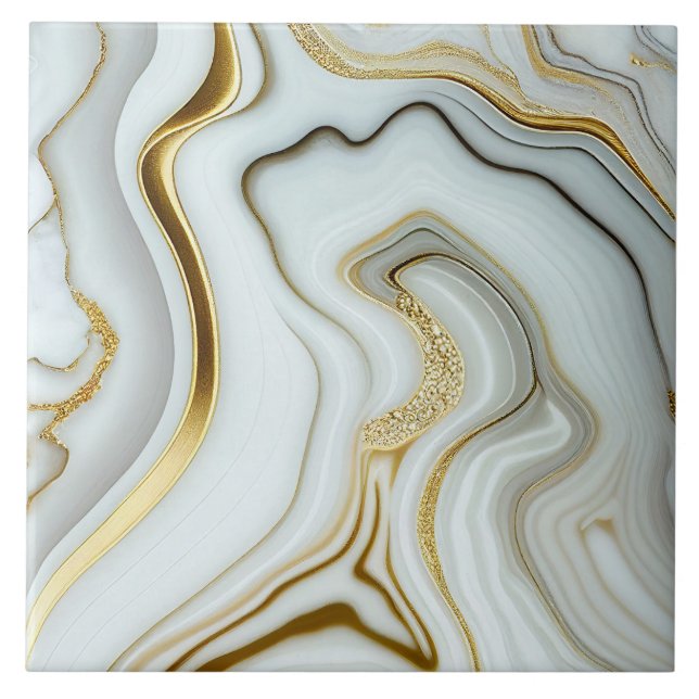 De Cerâmica Mármore branco com Azulejo cerâmico Dourado (Frente)