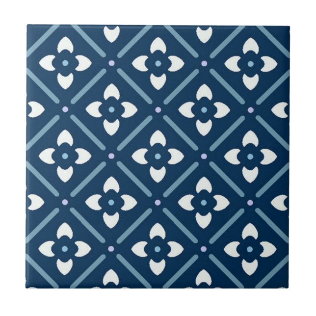 De Cerâmica Marroquino azul e branco azulejo modelado (Frente)
