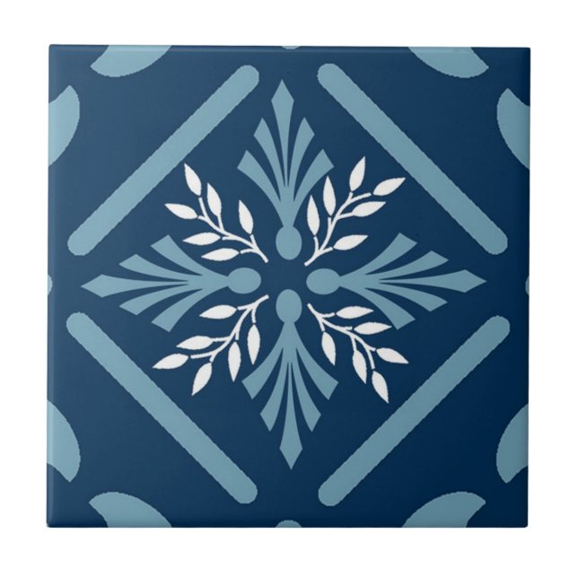 De Cerâmica Marroquino azul e branco azulejo modelado (Frente)