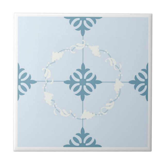 De Cerâmica Marroquino azul e branco azulejo modelado (Frente)