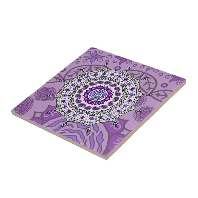 De Cerâmica Mehndi Fantasy Azulejo Silver (Lateral)