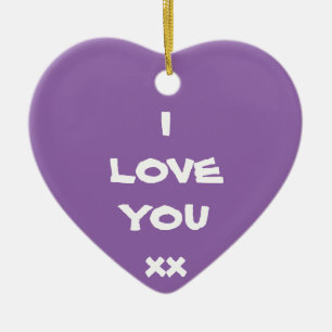 De Cerâmica Mensagem bonita que te amo xx Ornamento cardíaco