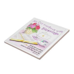 De Cerâmica Meu copo transborda azulejo