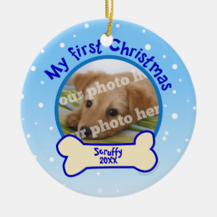 De Cerâmica Meu ornamento personalizado primeiro Natal do cão