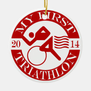 De Cerâmica Meu primeiro ornamento do Triathlon - 2014