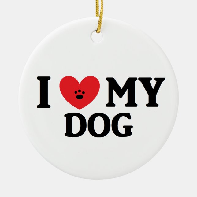 De Cerâmica Mim ♥ meu ornamento do cão (Frente)