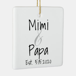 De Cerâmica Mimi e Papa Primeiro Ornamento do Vovô