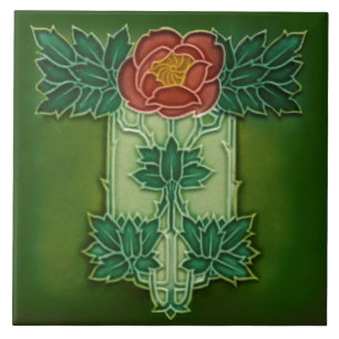 De Cerâmica Minton Hollins Art Nouveau Deco Azulejo Floral Rep