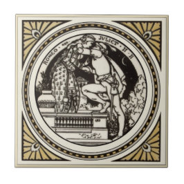 De Cerâmica Minton Shakespeare Romeu e Julieta Azulejo 1870s R
