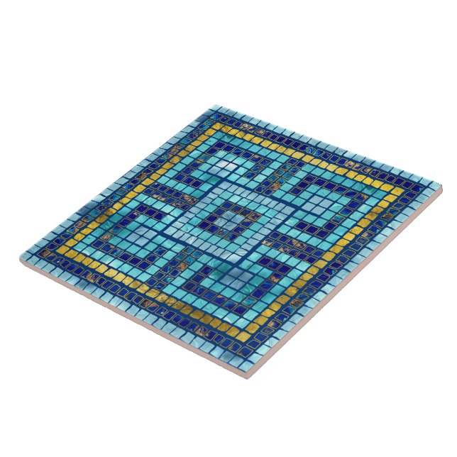 De Cerâmica Mosaico Azulejo Grego Meander Key (Lateral)