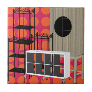 De Cerâmica Móveis Ikea Prateleiras Azulejo Laranja