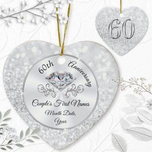De Cerâmica Muito Personalizado, 60º Ornamento do Aniversário