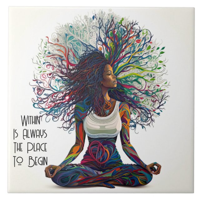 De Cerâmica Mulher inspirada no Azulejo cerâmico (Frente)