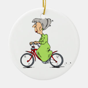 DE CERÂMICA MULHER NO ORNAMENTO DA BICICLETA