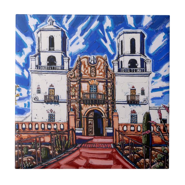 De Cerâmica "Na Asas do Céu, San Xavier" Azulejo (Frente)
