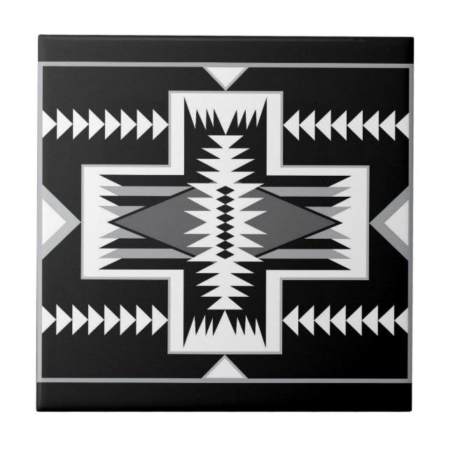 De Cerâmica Navajo Design - 3 Azulejo cerâmico (Frente)