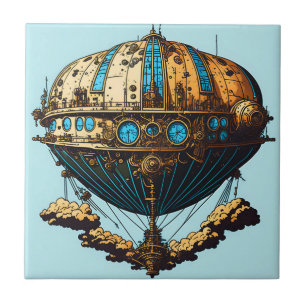 De Cerâmica Navio Steampunk Sonha Azulejo cerâmico