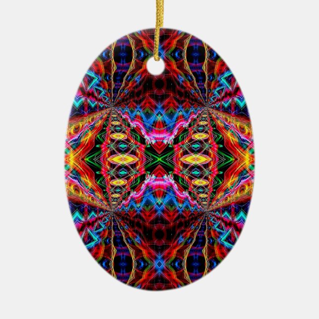 De Cerâmica Neon Psychedelic Abstrato Ornamento 2 (Frente)