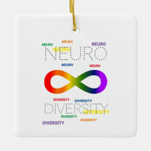 De Cerâmica Neurodiversity dots, ornamento cerâmico quadrado
