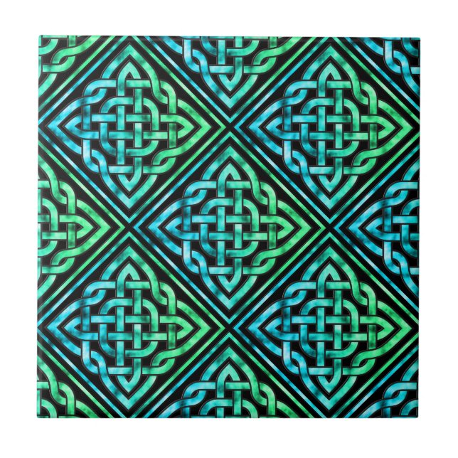 De Cerâmica Nó Celular - Azulejo Verde Azul Diamante Azulejo C (Frente)