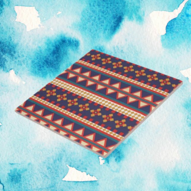 De Cerâmica Nomadic Threads | Azulejo Cerâmico com Padrão Azte (Criador carregado)