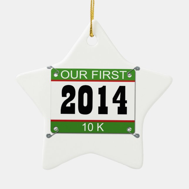De Cerâmica Nosso primeiro 10K ornamento - 2014 (Frente)