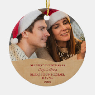 De Cerâmica Nosso Primeiro Natal Casados Sr e Sra Ornamento Ce