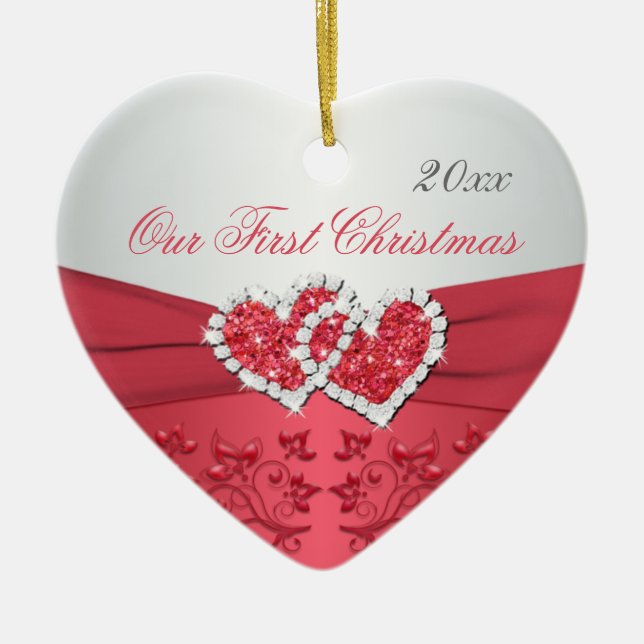 De Cerâmica Nosso primeiro ornamento da lembrança do Natal (Frente)
