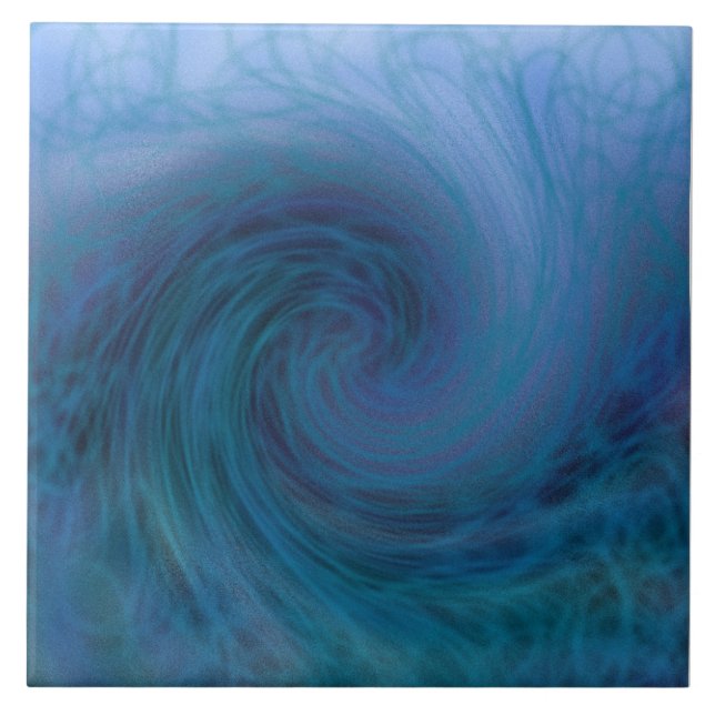 De Cerâmica O azulejo azul grande da onda (Frente)