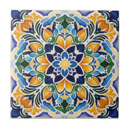 De Cerâmica O azulejo azul Talavera azulejo favorece o vintage