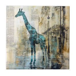 De Cerâmica O Azulejo do Girafa Azul em Paris